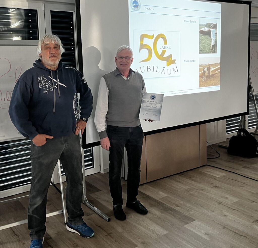 Der 1. Vorsitzende mit Bruno Bandle (links)